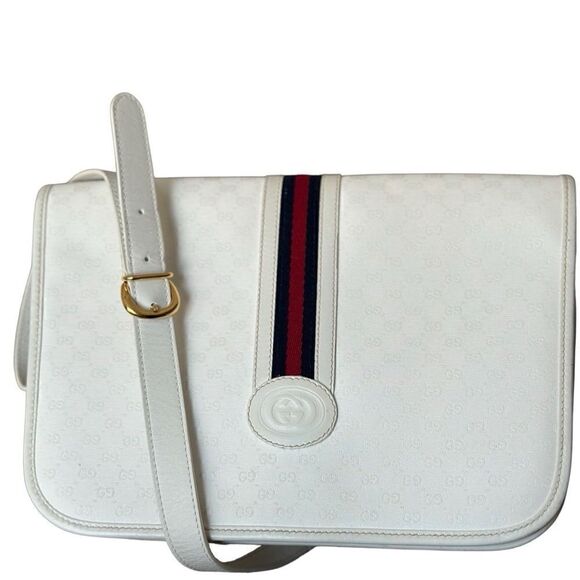 Gucci white Gg coated canvas crossbody shoulder bag - Picture 4 of 16